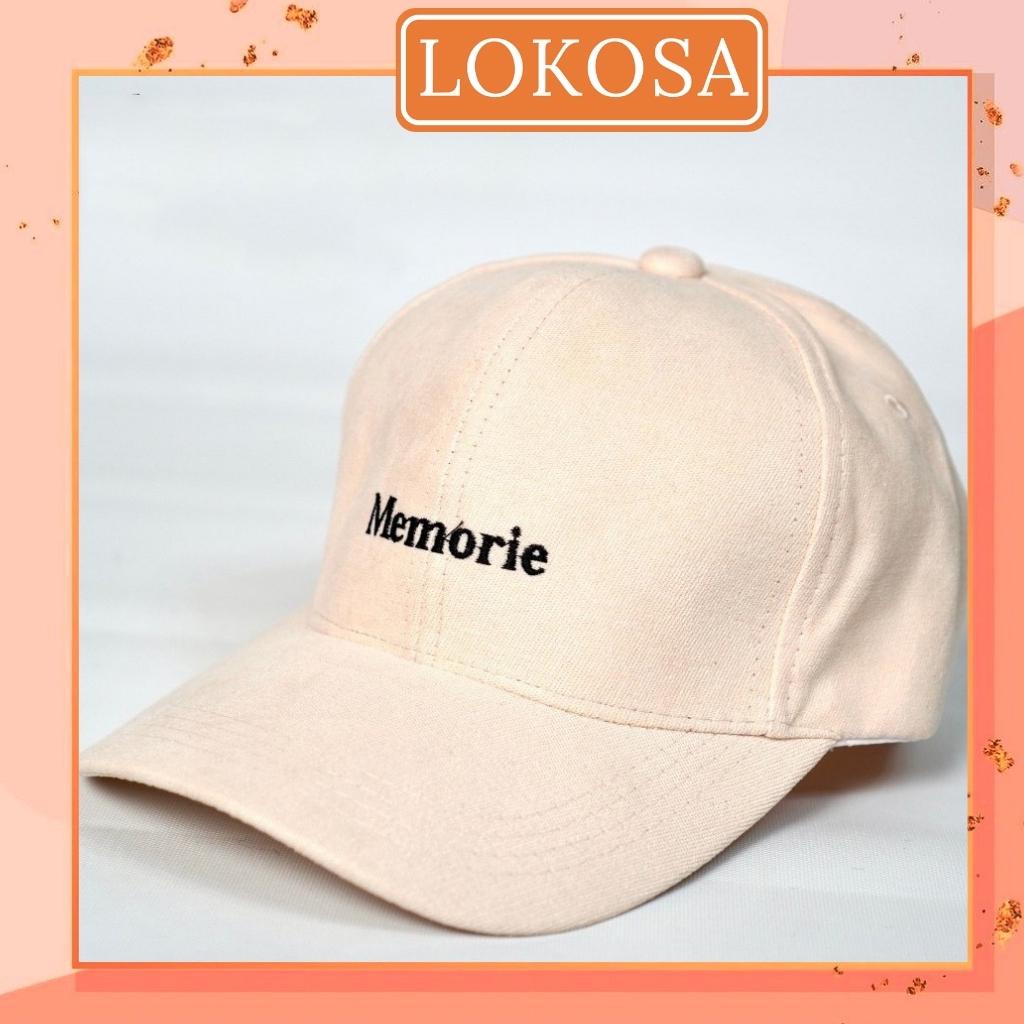 Mũ lưỡi trai lokosa Nón kết thêu chữ Memorie phong cách Ulzzang form unisex nam nữ NO001