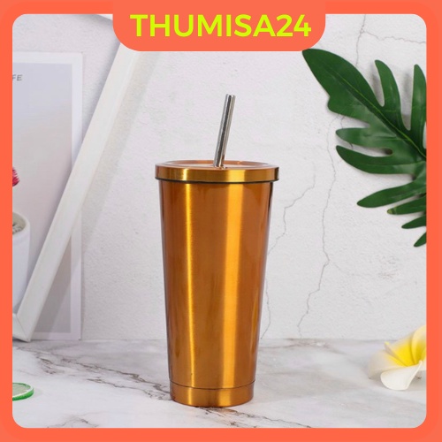 Ly giữ nhiệt, cốc giữ nhiệt kèm ống hút inox 304 dung tích 550ml