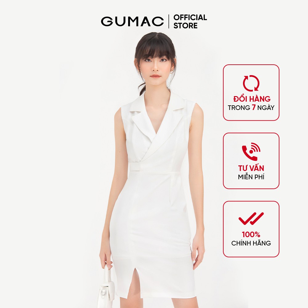 Đầm dáng ôm GUMAC phối đai eo quyến rũ DB861