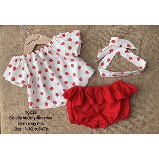 RG238_Rập giấy may bộ đồ trễ vai