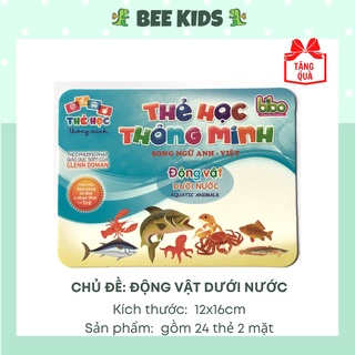 Thẻ Học Thông Minh Flashcards Chủ Đề Động Vật Dưới Nước Cho Bé BEEKIDS