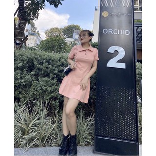 ĐẦM BODY CỔ POLO HỒNG ĐEN
