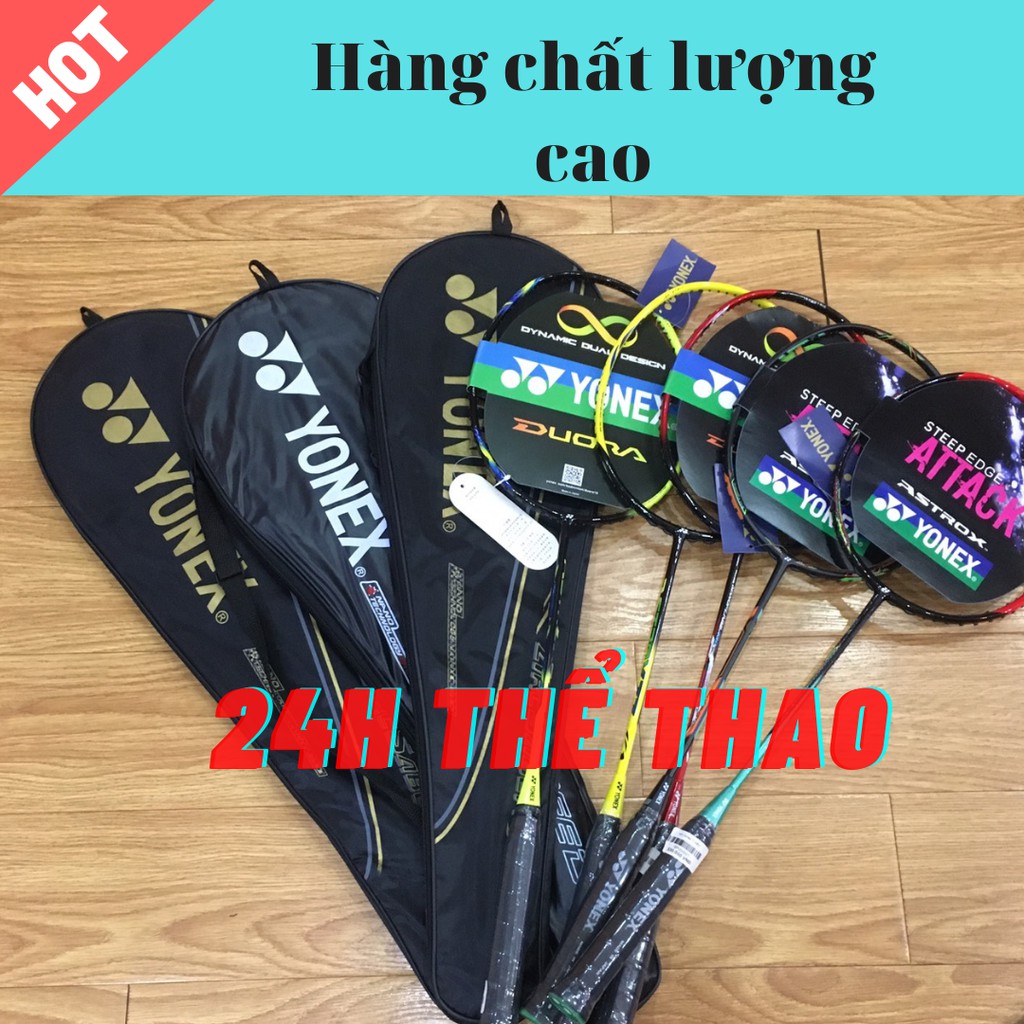 Vợt tập cầu lông Yonex thể thao 100% Khung Carbon căng cước đến 10,5kg.Tặng (Cước+ Quấn cán vợt) màu ngẫu nhiên