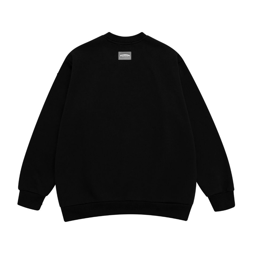 Áo Sweater Nỉ Bông Tay Dài Unisex RICHNESS UNIVERSITY Màu Đen - Local Brand Chính Hãng