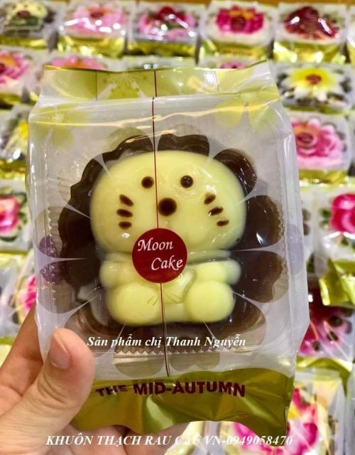 Set 95-100_khay túi đựng bánh 200g, bánh rau câu trung thu khay trắng hàng VN
