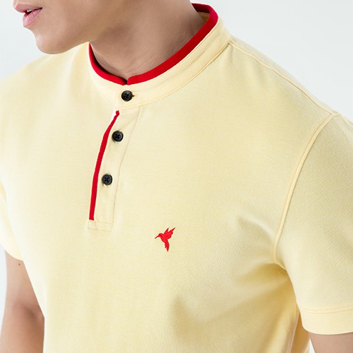 Áo Polo thêu ba màu ngắn tay cổ tàu thời trang nam CIZA APNR13 PL11040 phong cách đi làm đi học dạo phố du lịch