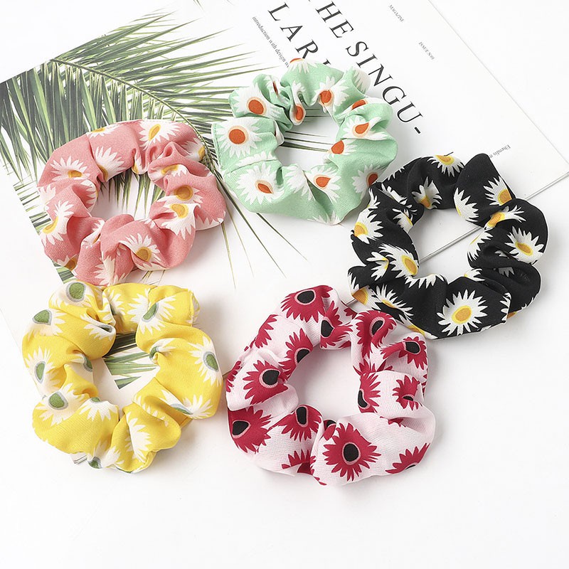 Dây thun buộc tóc họa tiết hoa cúc xinh xắn dành cho nữ