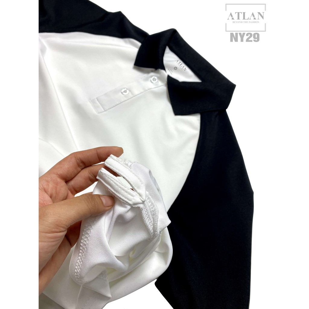 Áo Polo Nam 💖 𝘍𝘳𝘦𝘦𝘴𝘩𝘪𝘱 💖  Áo Ngắn Tay Nam Màu Trắng Phối Tay Đen - NY29 | BigBuy360 - bigbuy360.vn