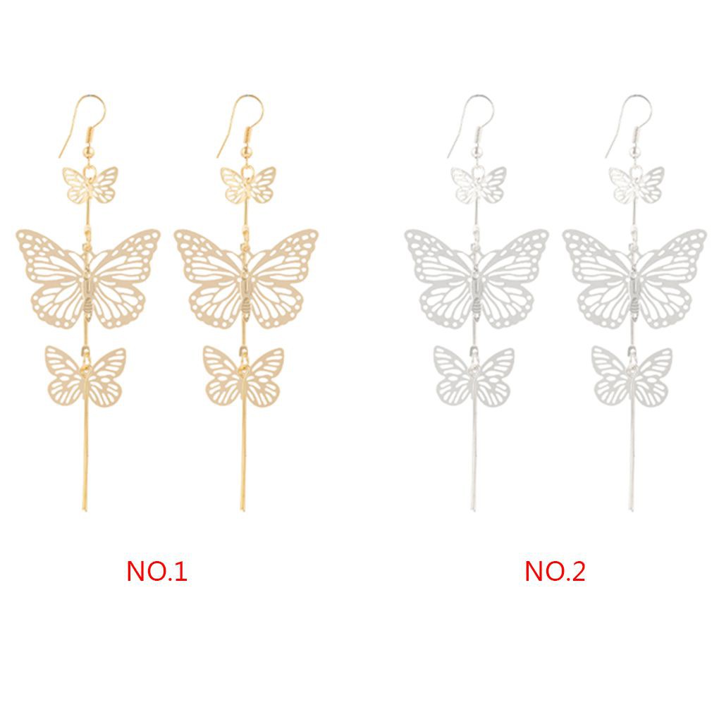 1 Đôi Bông Tai Dài Hình Bướm Quyến Rũ Dành Cho Nữ