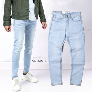 Quần jean nam xanh nhạt cao cấp routine dáng skinny