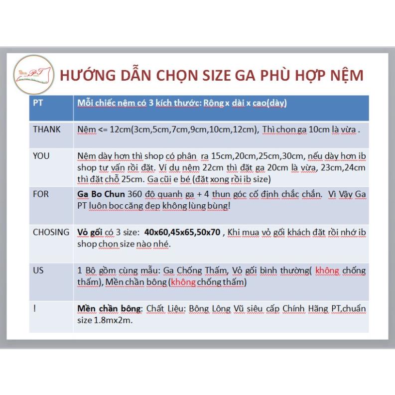 [ HCM ] [ Mẫu  Sóng xanh ]  Ga chống thấm PT cao cấp (ib để chọn mẫu hoặc đặt size theo yêu cầu)