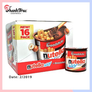 THÙNG 16 HỘP BÁNH QUE CHẤM CHOCOLATE HẠT DẺ NUTELLA BREADSTICKS MỸ