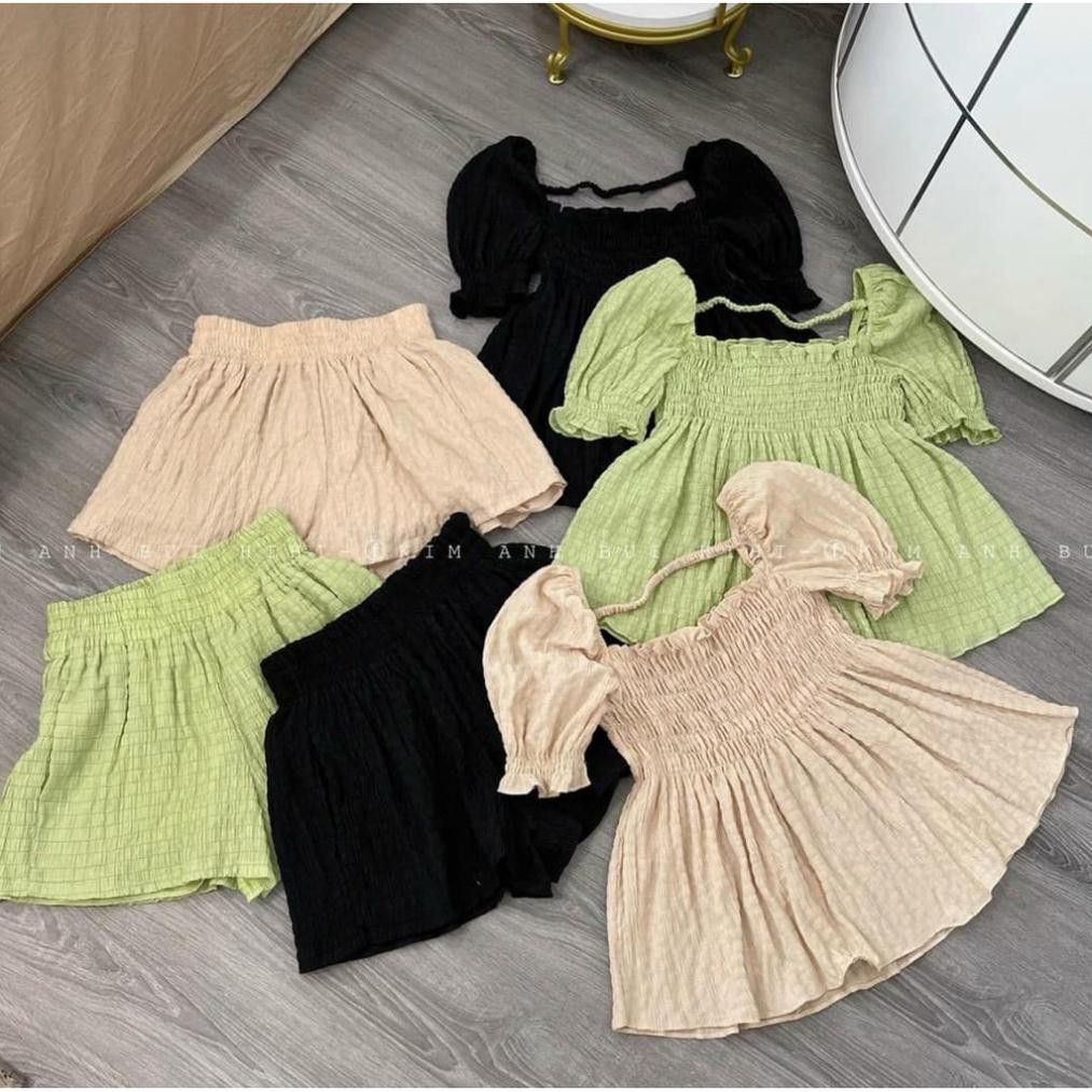Bộ nhún cộc tay - chất sốp về đủ 3 màu chất đẹp mê