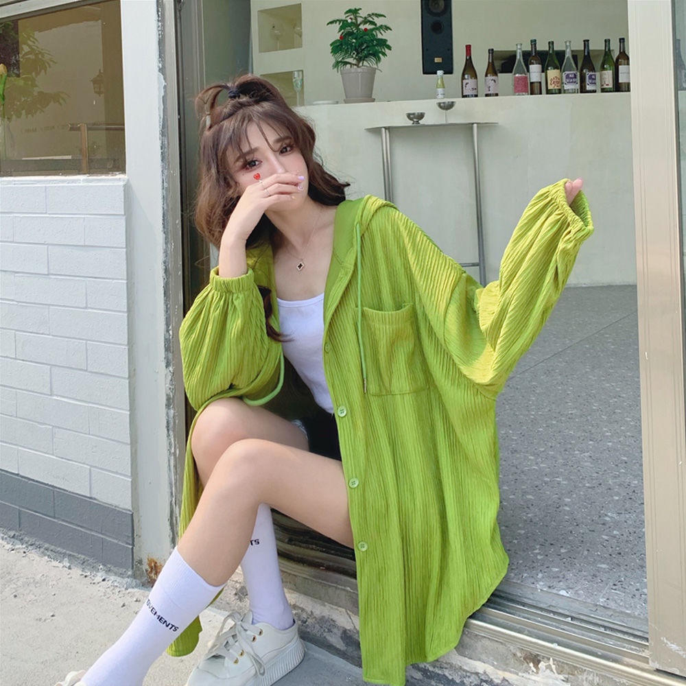 Áo Khoác Sơ Mi Chống Nắng Tay Dài Dáng Rộng Phong Cách Hàn Quốc Thời Trang Mùa Hè 2022 Mới