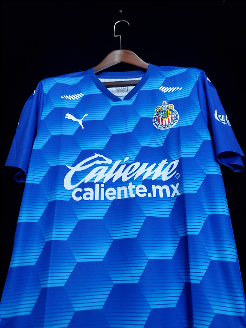 Áo Thun Đá Banh Màu Xanh Dương In Logo Đội Bóng Chivas Goalkeeper Thời Trang 2020 / 2021 Size S-xxl Cho Nam