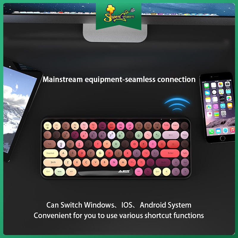 Bàn phím không dây Bàn phím cơ không dây Ajazz 308i 84 phím bấm