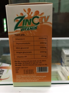 Vitamin c  kẽm dạng ống
