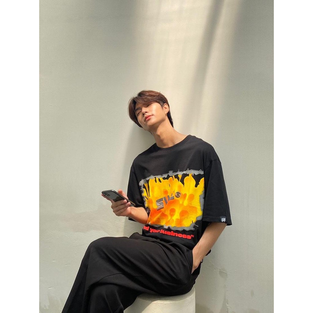 Áo thun đen S.WE CROWD tee black unsex nam nữ form tộng tay lỡ