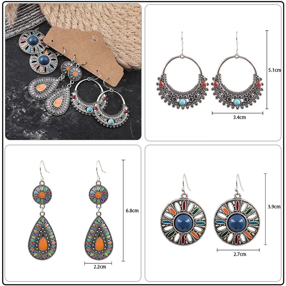 Bộ 3 đôi khuyên tai kiểu dáng thời trang cho nữ