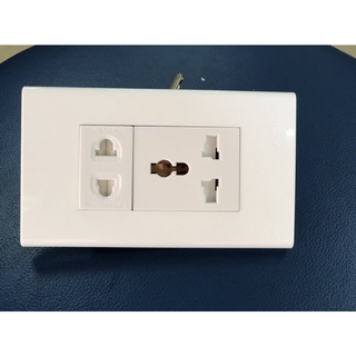 Ổ cắm âm tường gồm 2 ổ cắm điện đa năng lắp mặt Panasonic