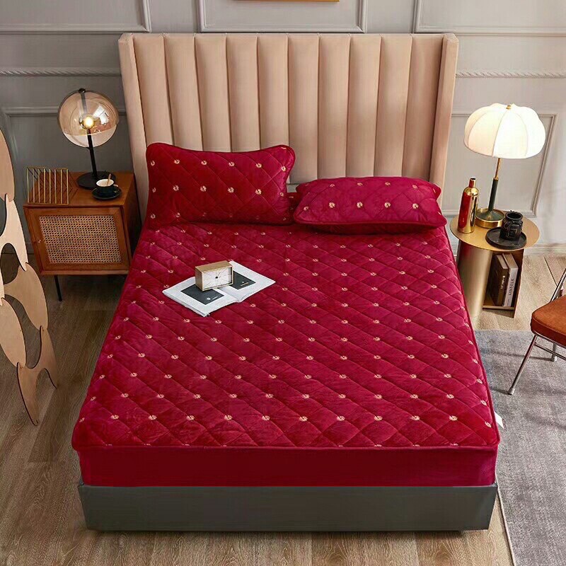 Ga gối nỉ nhung muji trần bông thêu hoa cúc hót hít