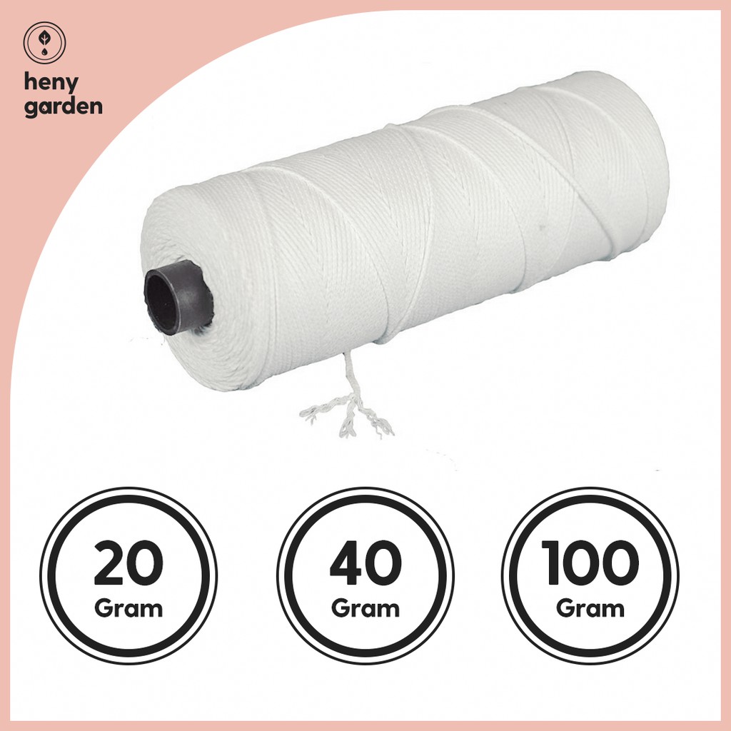 Bấc Nến (Tim Nến) Cotton Nhúng Sáp + Đế Kẹp Heny Garden – Nguyên Liệu Làm Nến Thơm - Tặng Mẫu Thử Tinh Dầu