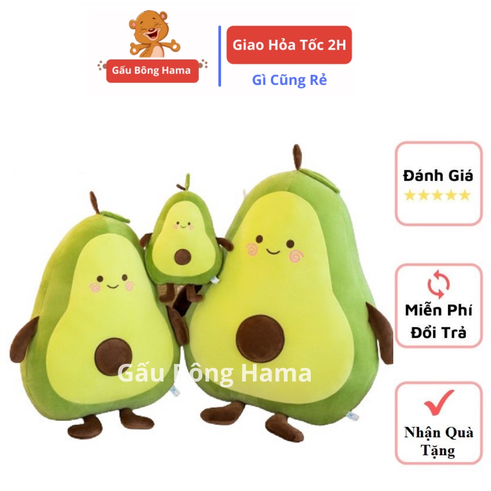 Gấu Bông hoa quả gấu bông quả bơ ngộ nghĩnh đáng yêu cao cấp mềm mịn bơ bông cute quà tặng  ý nghĩa cho bé