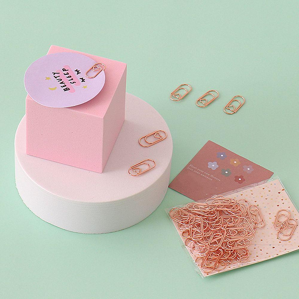 Set 50 Kẹp Giấy Đánh Dấu Trang Sách Tiện Dụng|Phụ Kiện Trang Trí Hình Trái Tim Dễ Thương