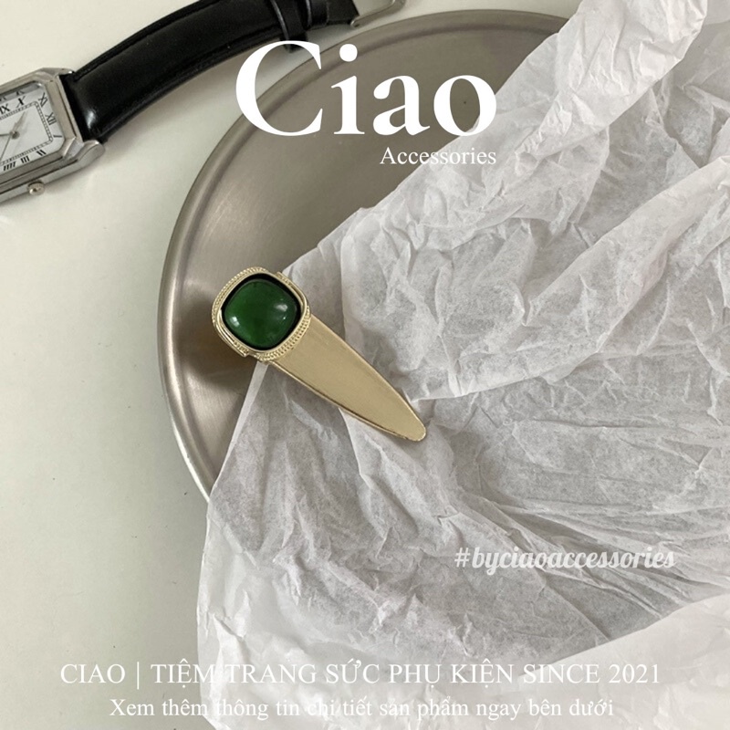 Kẹp tóc/ Phụ kiện tóc kim loại thiết kế đính charm sang trọng mã 31 Ciao accessories