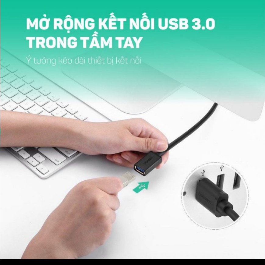 Dây nối dài USB 3.0 dài 0.5m UGREEN 30125- Hàng chính hãng bảo hành 18 tháng