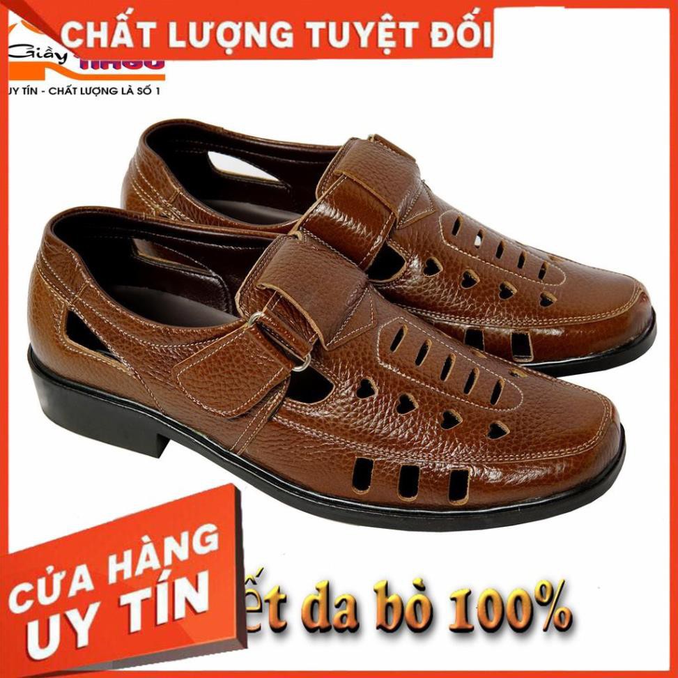 ⚡TOP BÁN CHẠY⚡ Giày rọ nam da bò thoáng khí đế cao su khâu siêu bền 2021