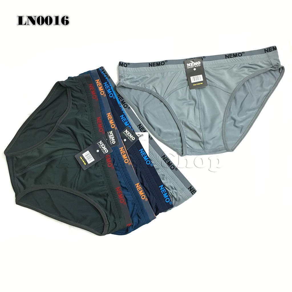 Bộ 05 quần lót tam giác nam Nemo thun lạnh 2 lưng cao cấp