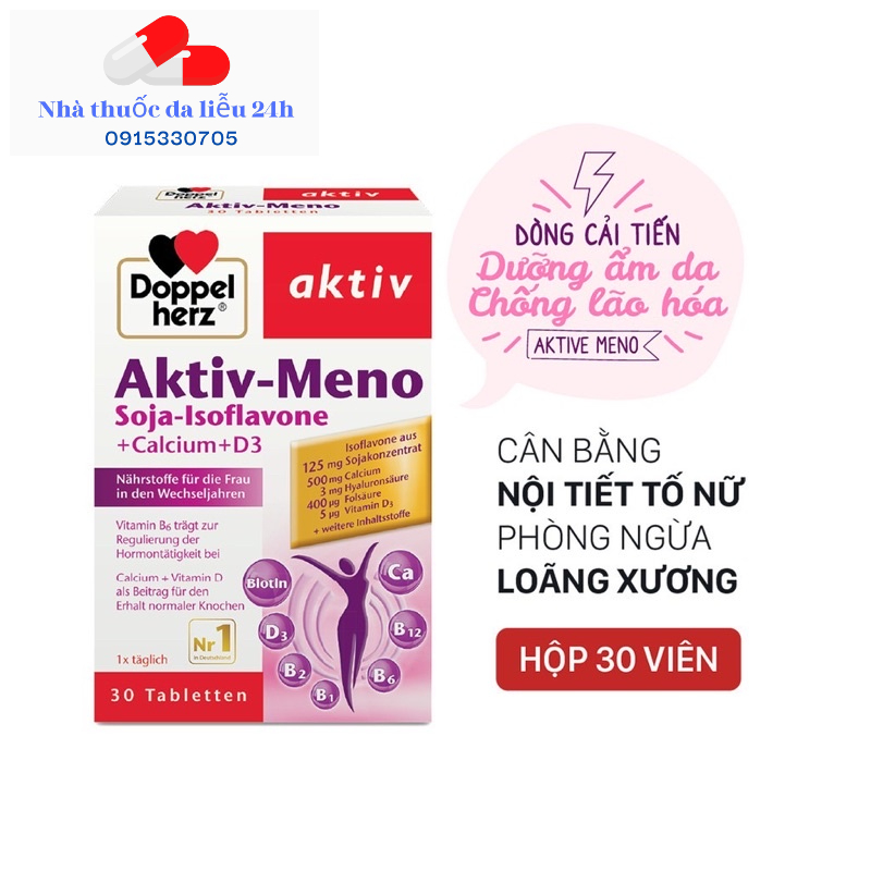 Viên uống cân bằng nội tiết tố nữ Doppel Herz Aktiv Meno Chính hãng - Nhà thuốc da liễu 24h