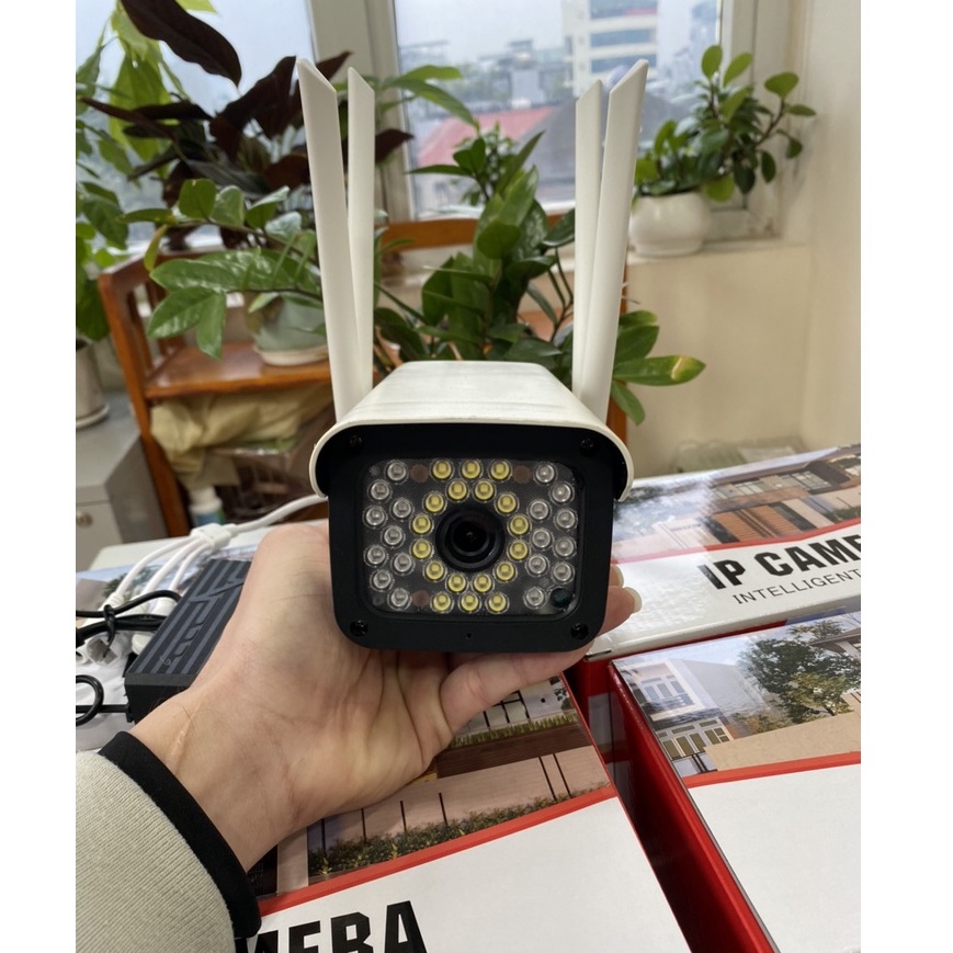 Camera yoosee ngoài trời 4 râu, 20 đèn,xoay ,đàm thoại 2 chiều - Camera yoosee 3.0 Mpx ban đêm có màu | BH 12 Tháng