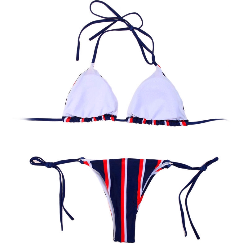 Bộ đồ bơi nữ 2 mảnh thiết kế kẻ sọc thời trang | BigBuy360 - bigbuy360.vn