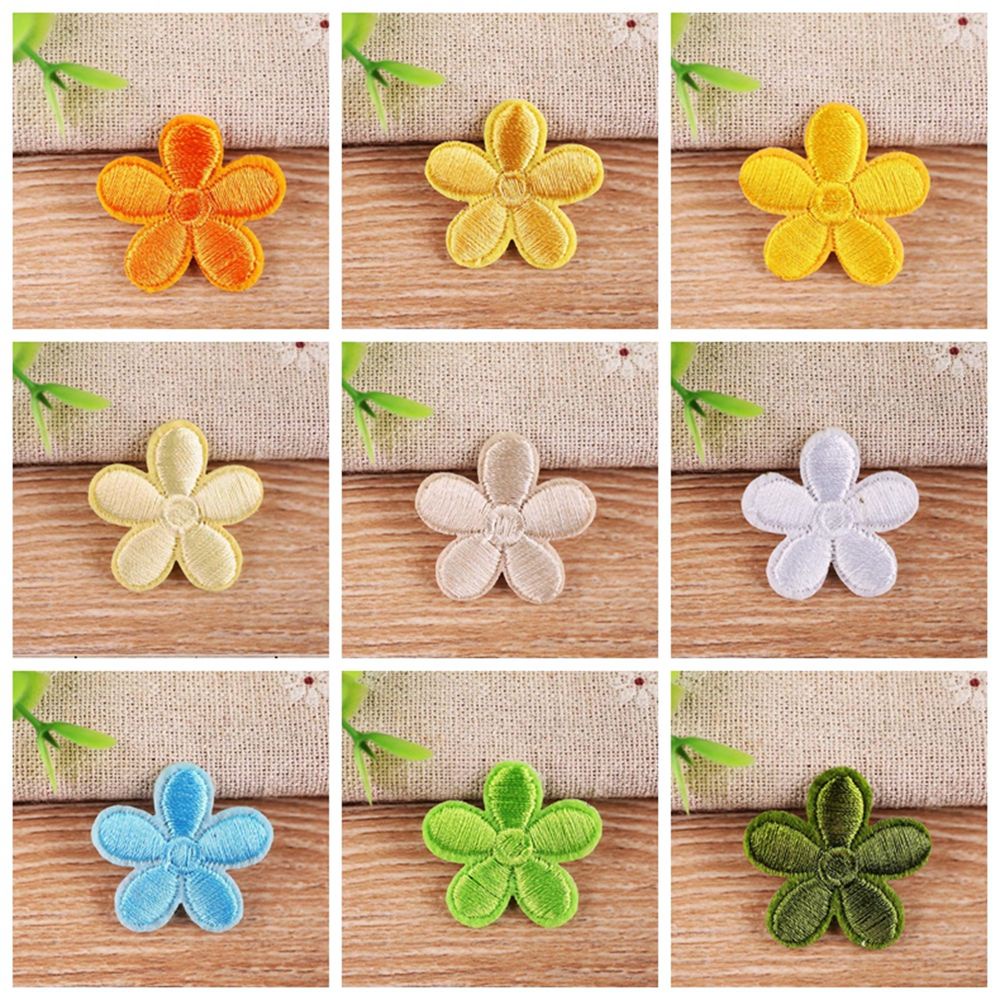 Set 10 miếng vá ủi quần áo thêu hình hoa nhỏ dễ thương DIY