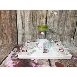(GIÁ CỰC TỐT) BỘ BÌNH + 6 CỐC THỦY TINH DELI CÓ KHAY SIÊU SANG CHẢNH (250k còn 180k)