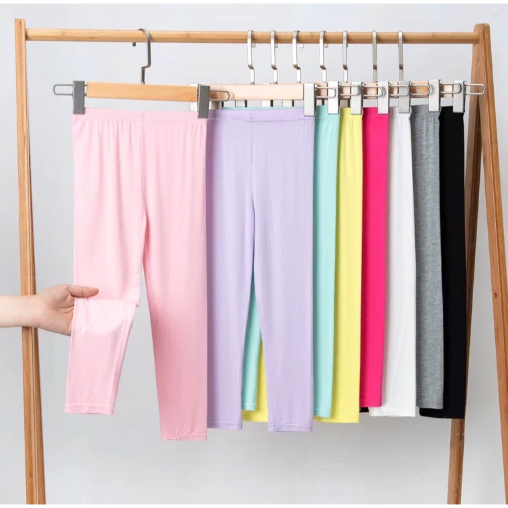 Legging trơn size cồ cho bé gái từ chất cotton 100% co giãn 4 chiều, màu sắc như hình