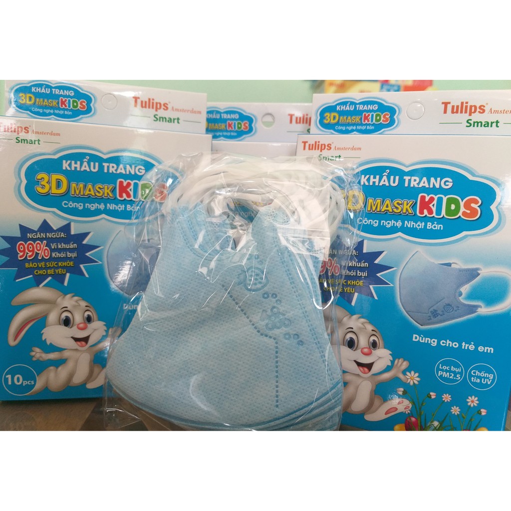 Khẩu Trang 3D Cho Bé Mask Kids Hộp 10 Chiếc