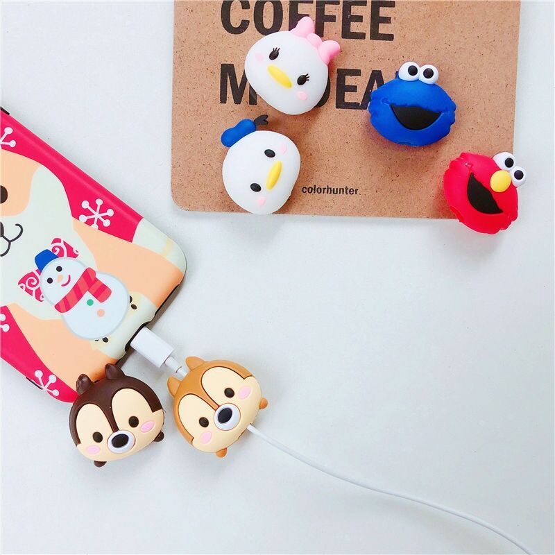 Phụ kiện bảo vệ đầu cắm dây sạc chủ đề hoạt hình đáng yêu tiện dụng