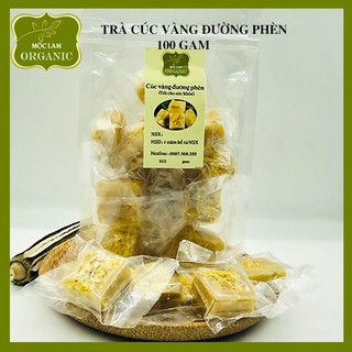 Trà hoa cúc vàng đường phèn mật ong Mộc Lam Túi zíp 100g(5 - 6 viên)