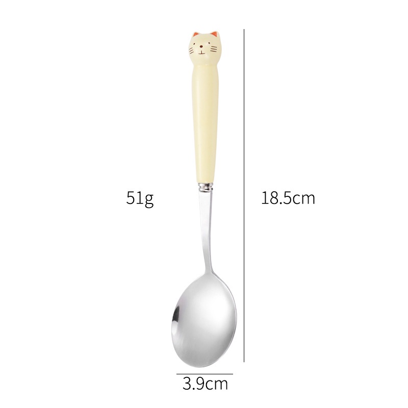 Bộ Muỗng Nĩa Bằng Thép Không Gỉ Hình Khủng Long Hoạt Hình Dễ Thương Cho Trẻ Em