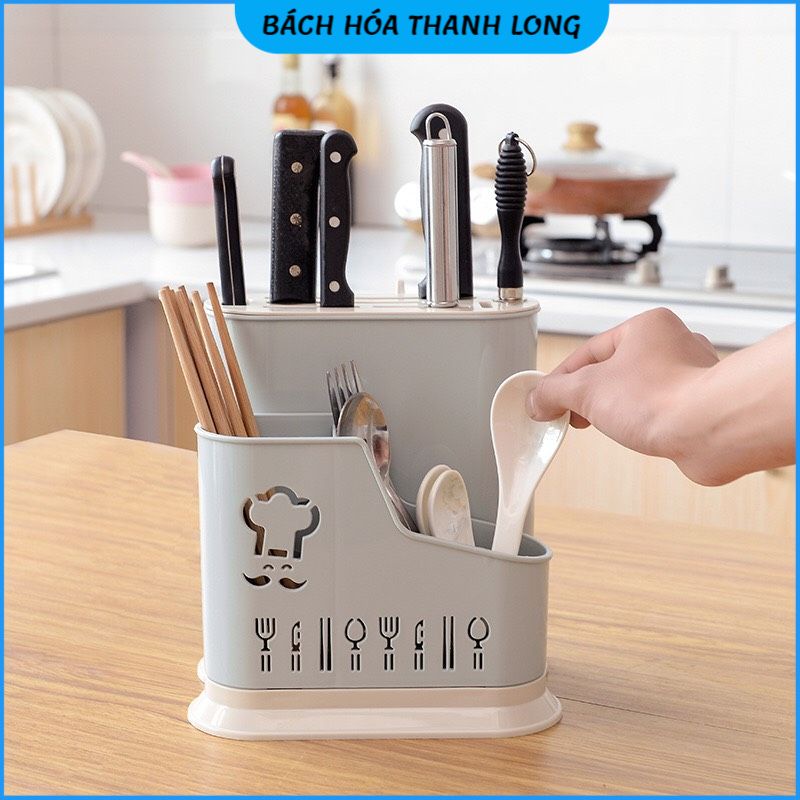 Ống đựng đũa thìa đa năng nhựa Việt Nhật ❤️FREESHIP❤️ Kèm khay cắm dao kéo (MS 2776)