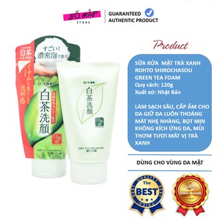 [SALE] [CAM KẾT 100% CHÍNH HÃNG] Sữa rửa mặt trà xanh Rohto Shirochasou Green Tea Foam Nhật Bản 120g