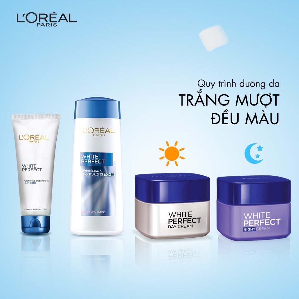 Kem dưỡng da trắng mượt đều màu ngày và đêm L'Oreal Paris White Perfect 50mlx2