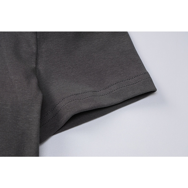 Áo Thun Tay Ngắn Cổ Polo Thêu Chữ Phối Dây Ruy Băng Thắt Nơ Thời Trang Cho Nữ