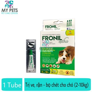 (Lẻ 1 Tuýp Fronil Extra size 2-10kg) Thuốc nhỏ gáy hết ve rận, bọ chét cho chó (1 Tuýp không hộp)