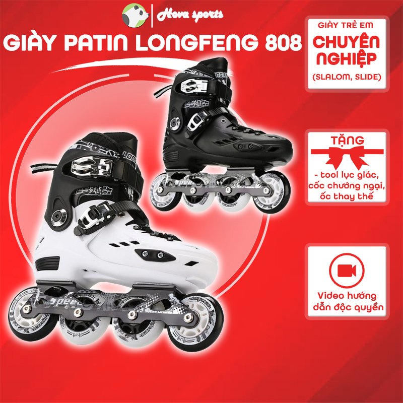 Giày trượt patin longfeng 808 tặng kèm chướng ngại vật vòng bi và lục giác