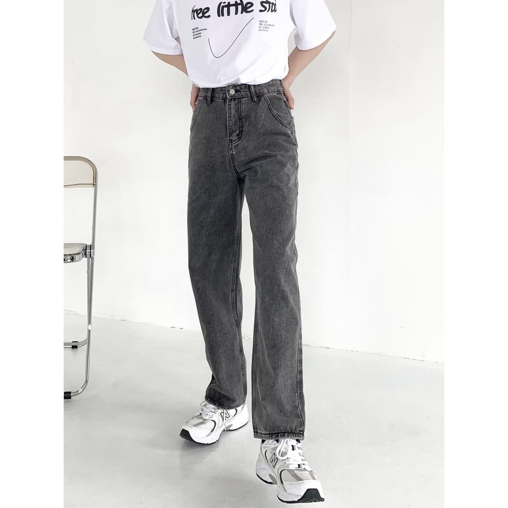 (jean dày) Quần jean nam ống rộng baggy - 4 màu -   Kiểu quần bò nam nữ form rộng unisex