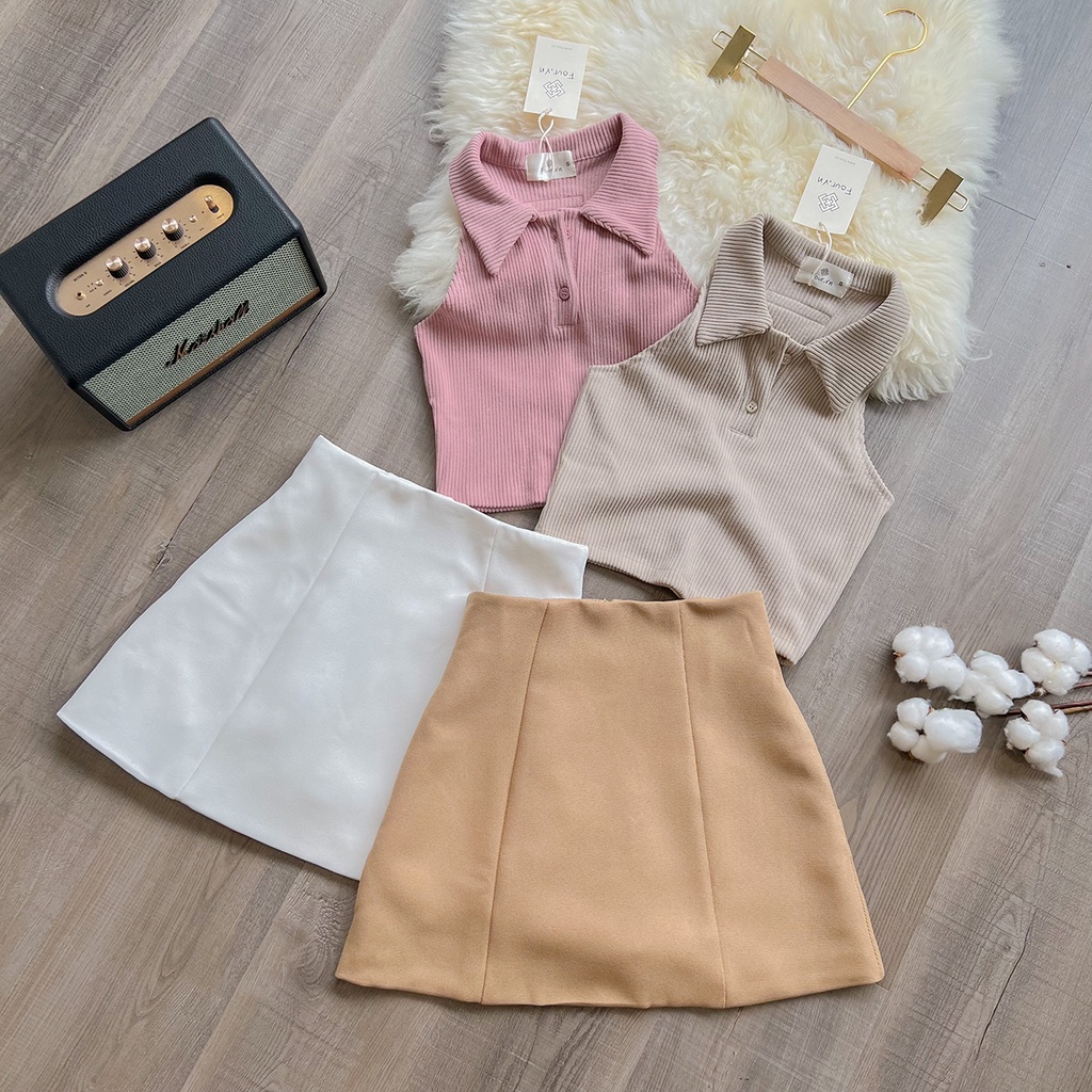 Chân váy nữ Basic cao cấp 4 màu có lót quần Four Lady Q15 | BigBuy360 - bigbuy360.vn